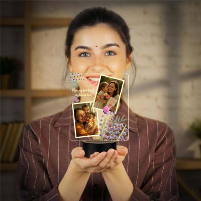 Personalized Mom “My First Friend” Engraved Night Lamp with Warm White Light & USB Powered